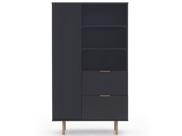 Regal mit Schubladen und Türe Ankara Schwarz Matt