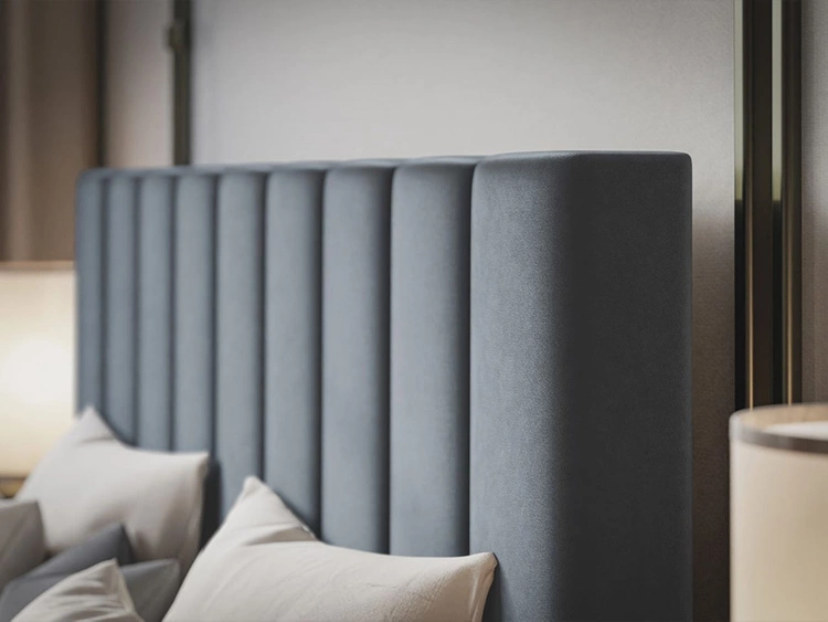 Polsterbett mit Lattenrost 140x200 Snazi Dunkelgrau