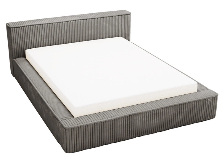 Polsterbett mit Bettkasten und Lattenrost 140x200 Lago Grau