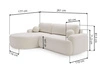 Ecksofa L-Form Rechts mit Schlaffunktion und Bettkasten Aurio Creme