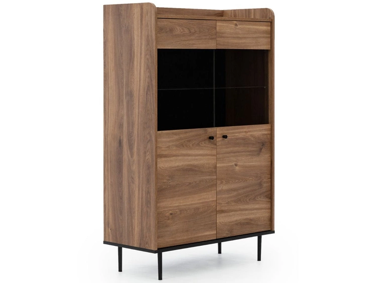 Vitrinenschrank 90 cm Vasa Braun