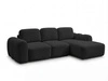 Ecksofa L-Form mit Schlaffunktion und Bettkasten Avelin Rechts Schwarz