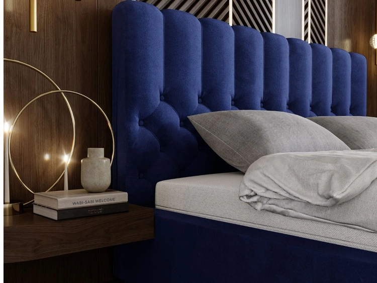 Polsterbett mit Bettkasten und Lattenrost 120x200 Roma Dunkelblau