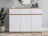 Kommode mit Türen und Schubladen Arcadia Eiche Wotan, Weiß
