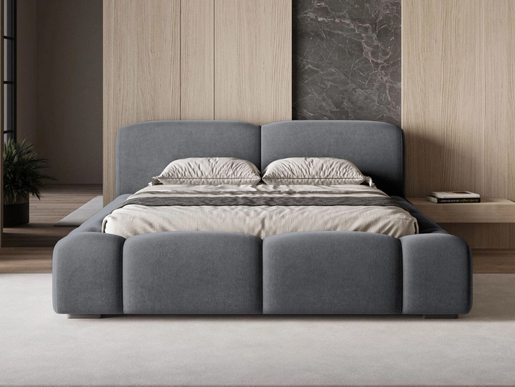 Polsterbett mit Bettkasten und Lattenrost 180x200 Aubi Dunkelgrau