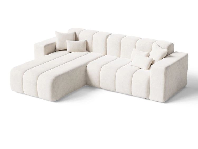 Ecksofa L-Form Links Nork Creme