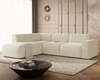 Ecksofa L-Form Links Eluno Bouclé-Stoff Hellbeige