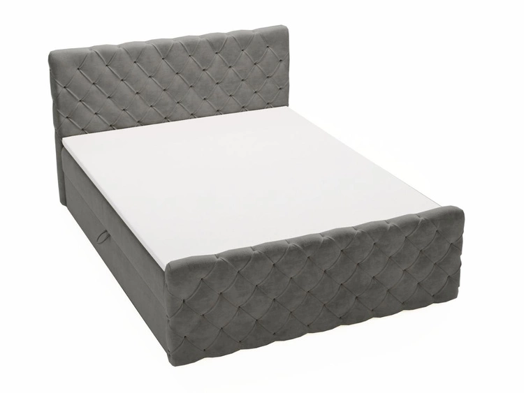 Boxspringbett mit Bettkasten 120x200 Lunaris Dunkelgrau