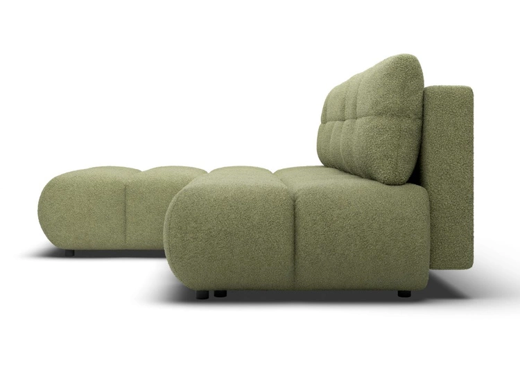 Ecksofa mit Schlaffunktion und Bettkasten Links Milet Grün