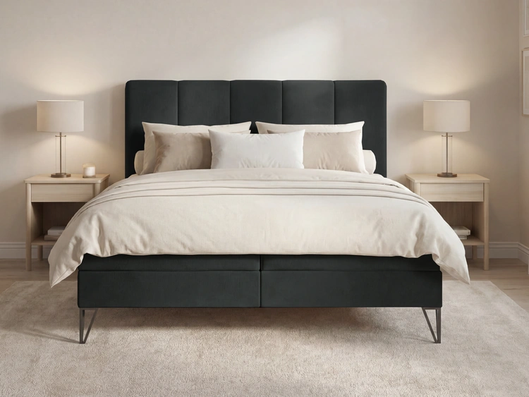 Boxspringbett mit Bettkasten 180x200 Vendi Schwarz