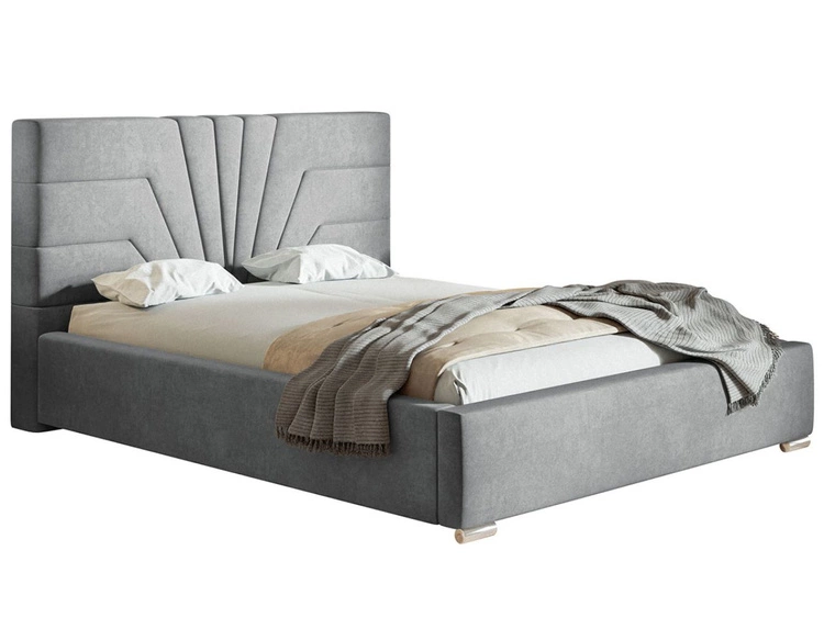 Polsterbett mit Bettkasten und Lattenrost 180x200 Tesis Hellgrau