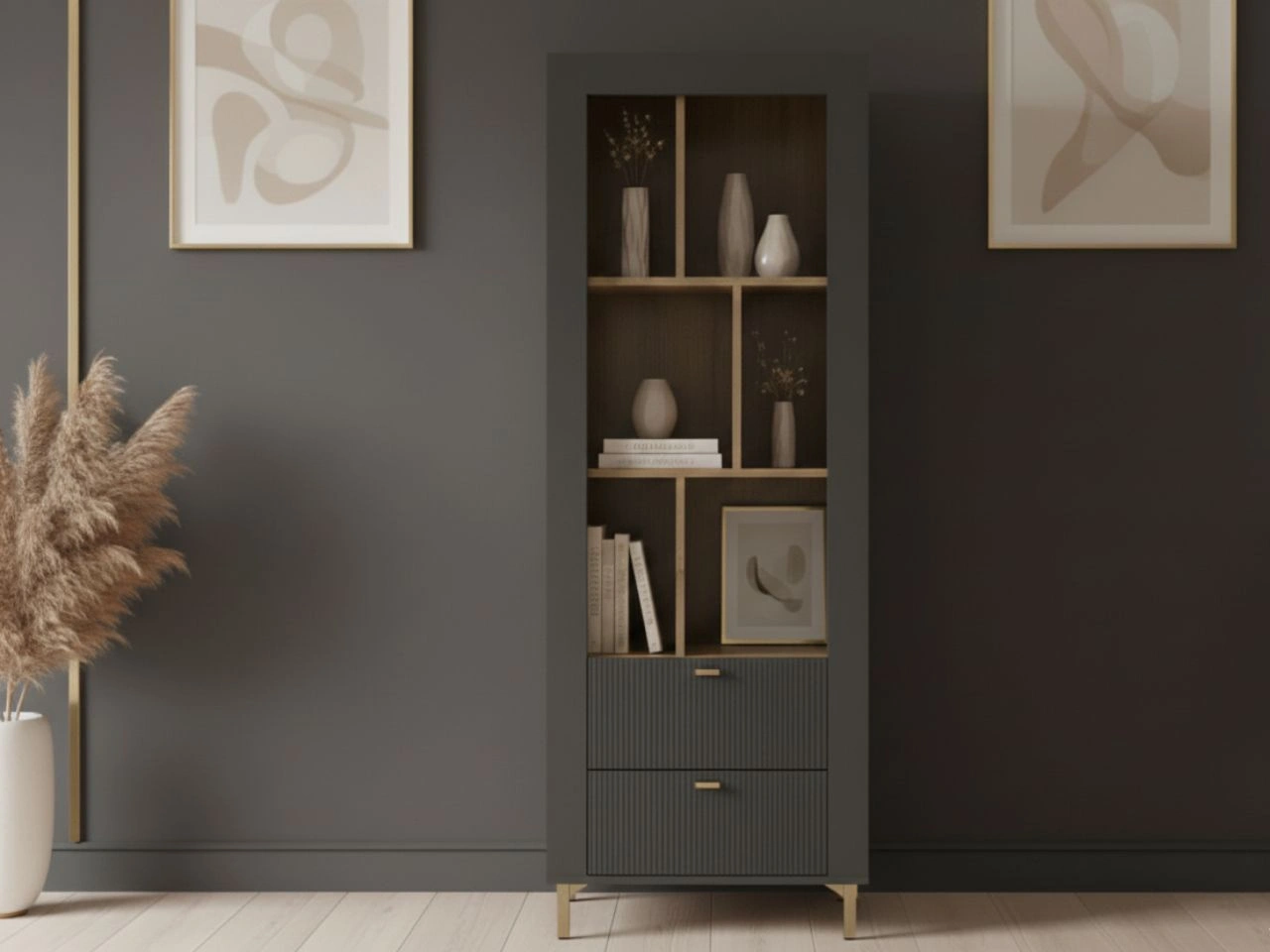 Regal mit Schubladen Messina Schwarz