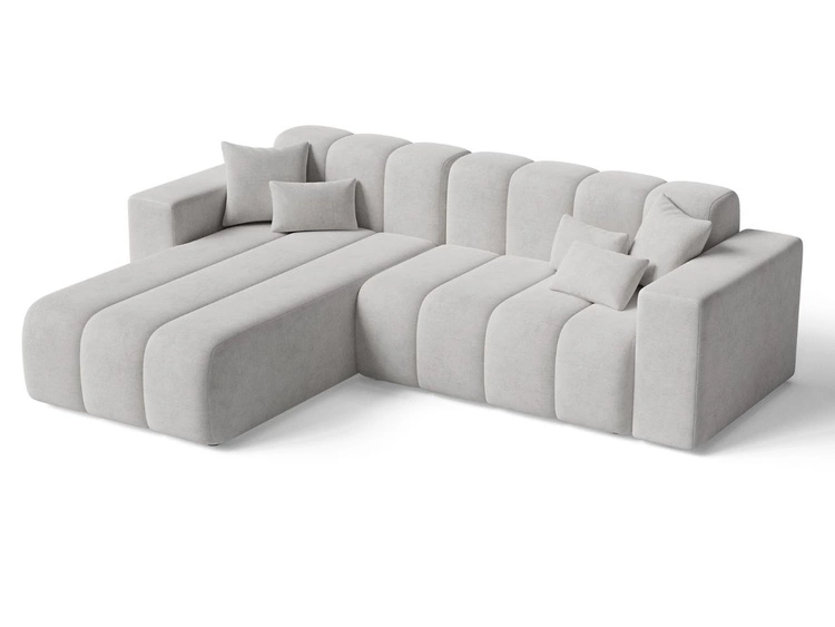 Ecksofa L-Form Links Nork Grau