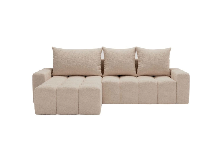 Ecksofa L-Form mit Schlaffunktion und Bettkasten Bresso Beige