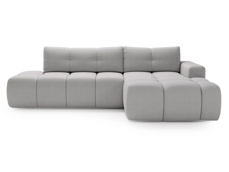 Ecksofa L-Form Rechts mit Schlaffunktion und Bettkasten Montero Grau