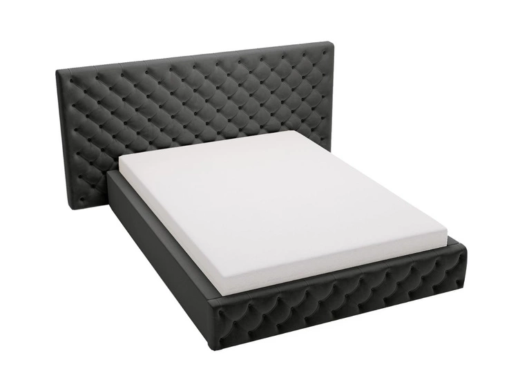 Polsterbett mit Bettkasten und Lattenrost 140x200 Madera Schwarz