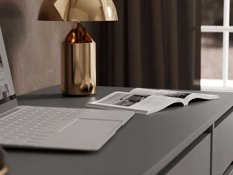 Schreibtisch mit fünf Schubladen Melo Anthrazit matt