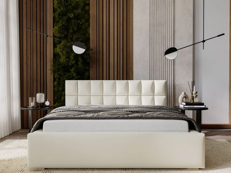 Polsterbett mit Bettkasten und Lattenrost 180x200 Hugo Beige