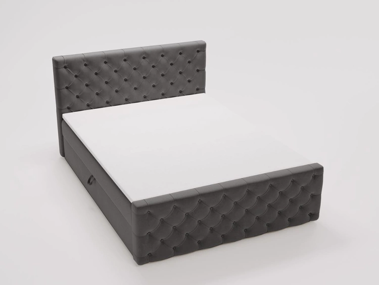 Boxspringbett mit Bettkasten 120x200 Montego Anthrazit