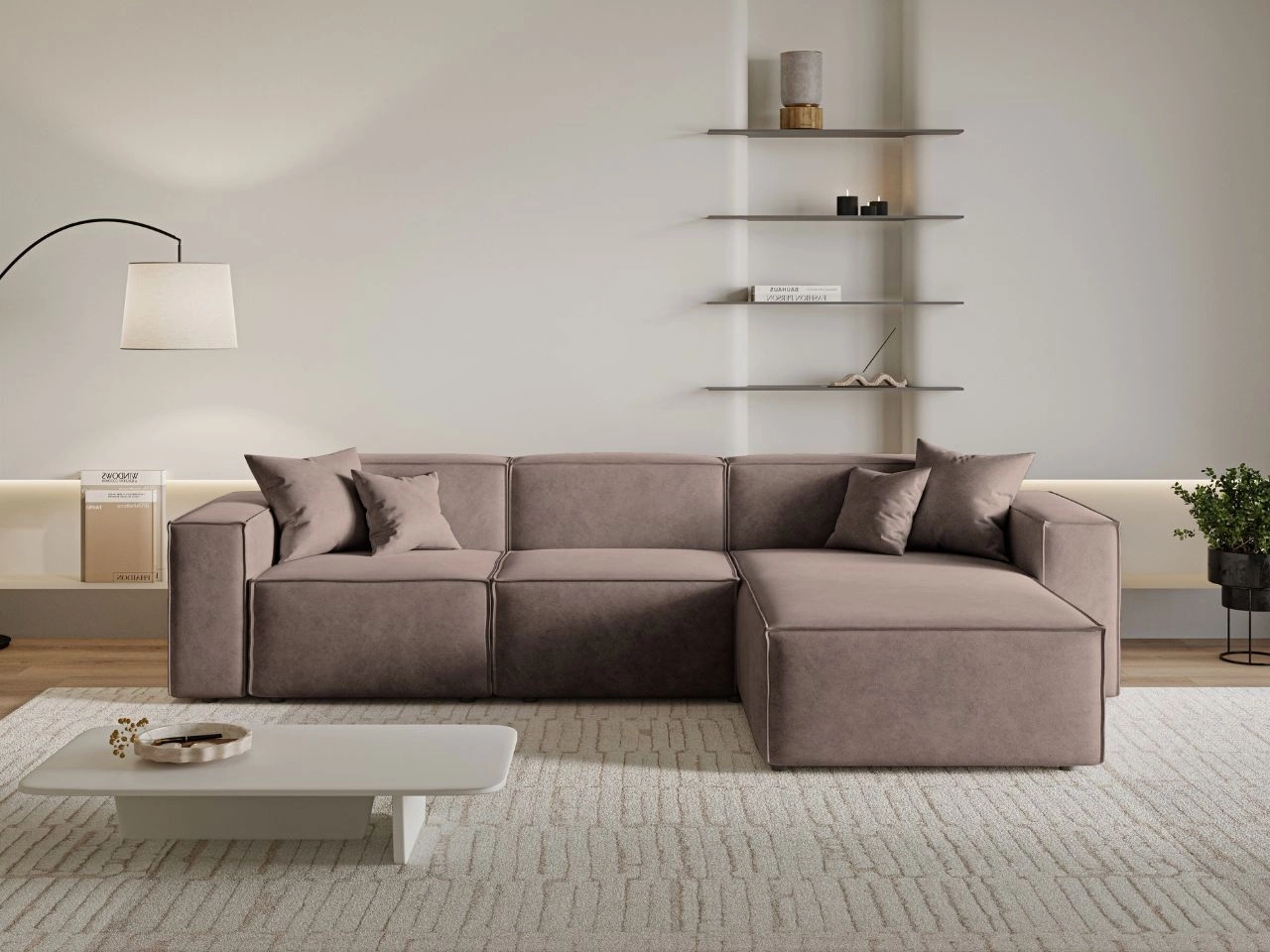 Ecksofa L-Form Rechts Arizona Braun