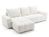 Ecksofa L-Form mit Schlaffunktion und Bettkasten Bresso Creme