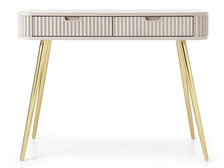 Schminktisch Viva Beige auf Goldenen Beinen