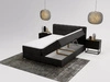 Boxspringbett mit Bettkasten 180x200 Forte Schwarz