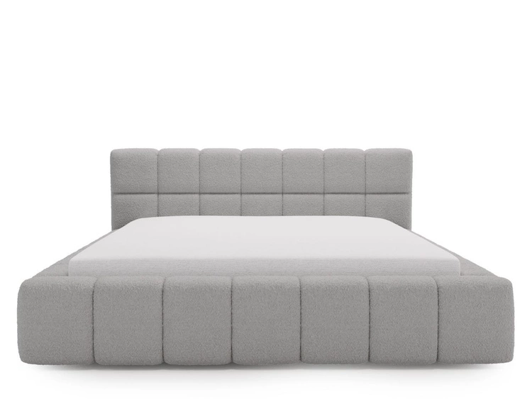 Polsterbett mit Bettkasten und Lattenrost 180x200 Alicante Boucle Grau