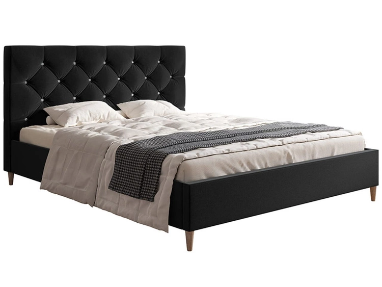 Polsterbett mit Lattenrost 140x200 Tril Schwarz