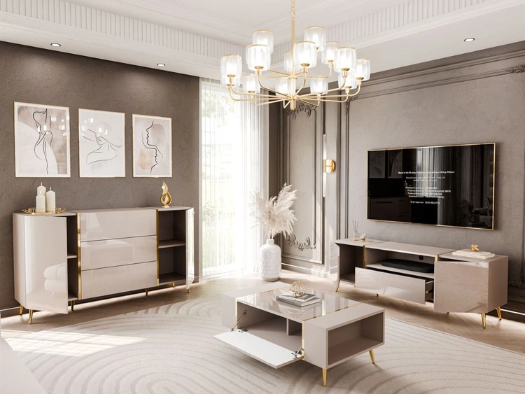 Wohnzimmer-Set im Glamour-Stil Lunelie Kaschmir