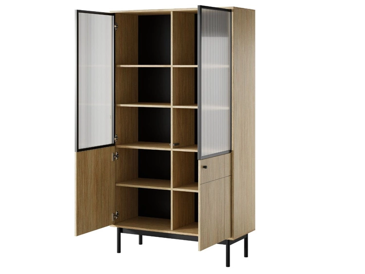 Vitrinenschrank Julio Linea Eiche