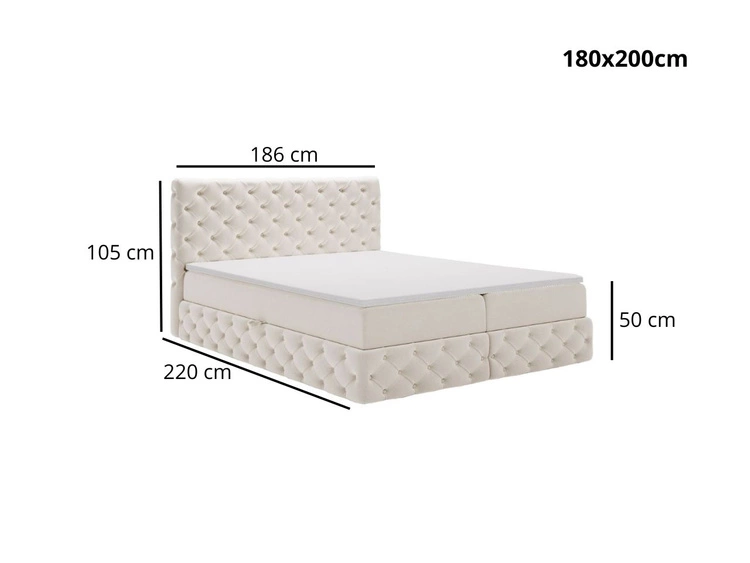 Boxspringbett mit Bettkasten 180x200 Canolo Grün