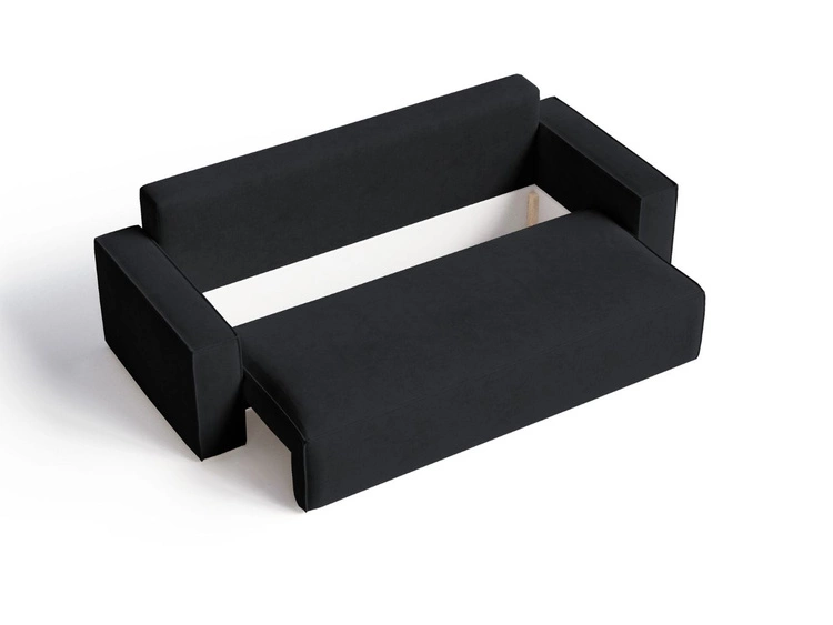 Schlafsofa mit Bettfunktion und Bettkasten Sivra Schwarz