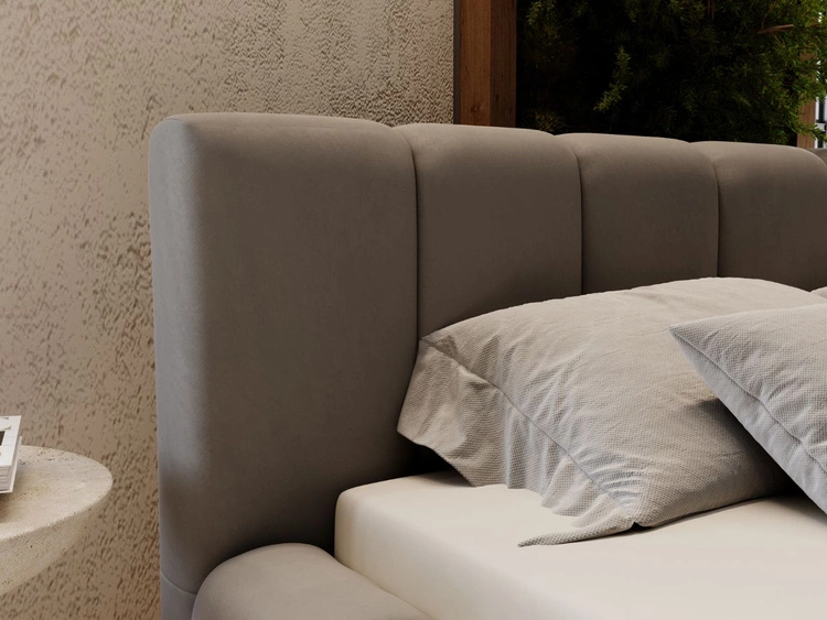 Polsterbett mit Bettkasten und Lattenrost 120x200 Split Grau