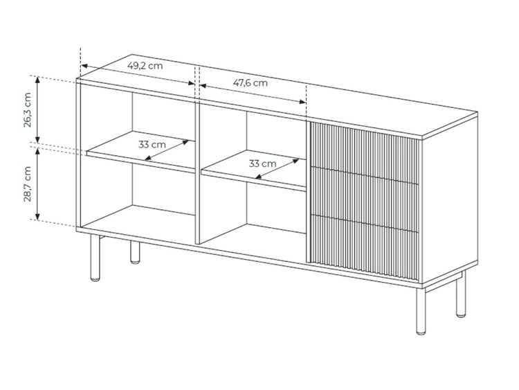 Kommode mit Türen und Schubladen 154 Gradimento Eiche Cremona