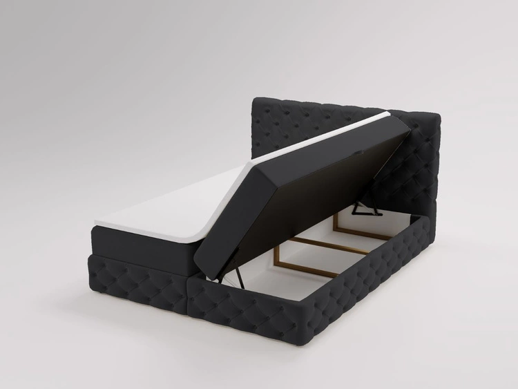 Boxspringbett mit Bettkasten 140x200 Canolo Schwarz