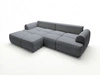 Ecksofa L-Form Links mit Schlaffunktion und Bettkasten Bonno Dunkelgrau