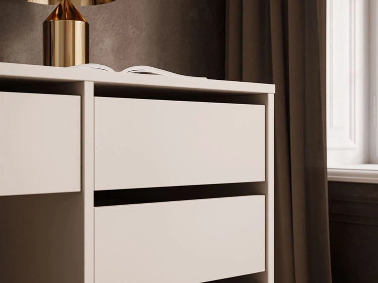 Schreibtisch mit fünf Schubladen Melo Kaschmir Matt