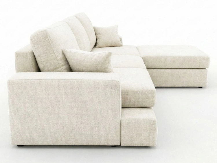 Ecksofa L-Form fürs Wohnzimmer Nesto Rechts Creme