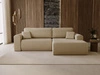 Ecksofa mit Schlaffunktion und Bettkasten Belvio rechts Beige