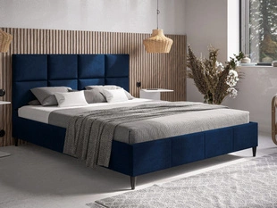 Polsterbett mit Lattenrost 160x200 Luxe Dunkelblau