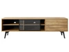 TV-Lowboard mit Schubladen und Türen Soil Barock Eiche, Schwarz