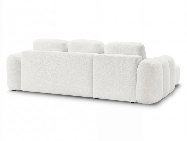 Ecksofa L-Form mit Schlaffunktion und Bettkasten Avelin Links Creme