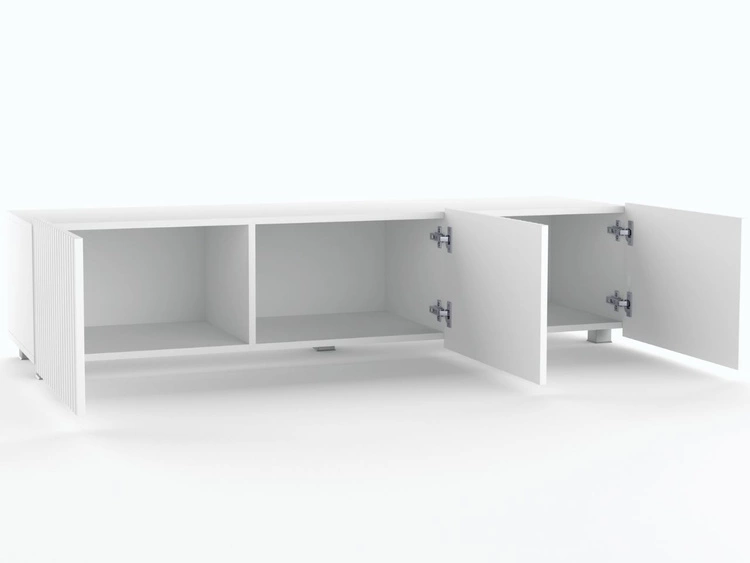 Set mit zwei TV-Lowboard mit Türen 150 cm Kioto Weiß matt