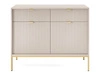 Kommode mit Türen und Schubladen Amber Kaschmir auf goldenen Beinen