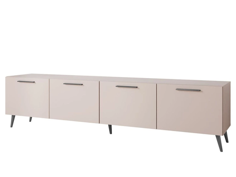 TV-Lowboard mit Türen auf Schwarzen Metallbeinen 200 cm Noaé Kaschmir