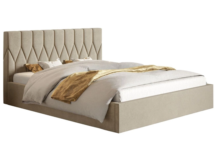 Polsterbett mit Bettkasten und Lattenrost 160x200 Gaja Beige