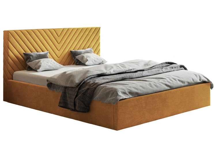 Polsterbett mit Bettkasten und Lattenrost 120x200 Esma Gelb