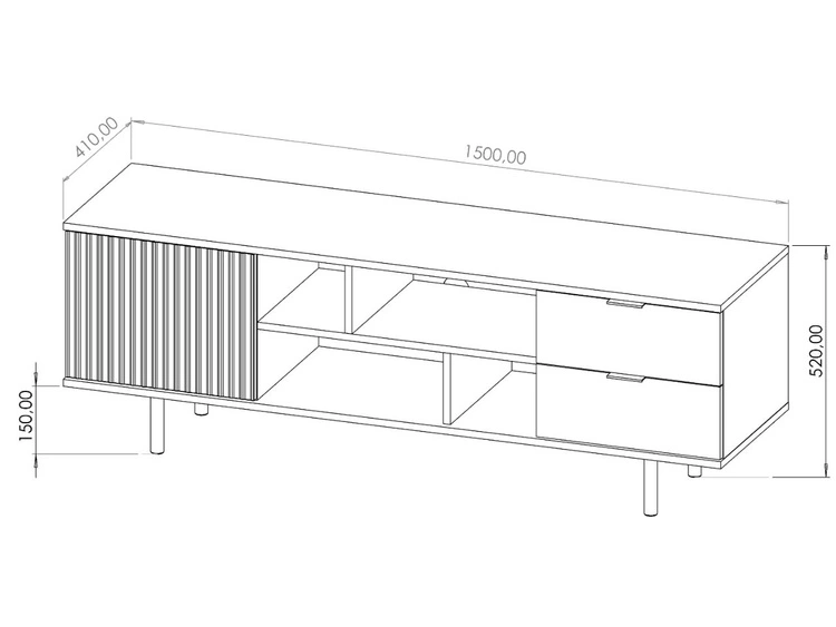TV-Lowboard mit Schubladen und Türen Ankara Kaschmir