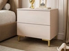 Nachttisch mit zwei Schubladen auf Goldenen Beinen Nuveo Kaschmir